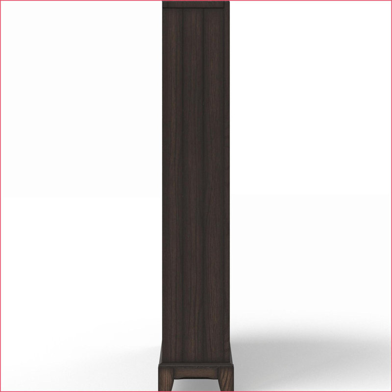 Bookcase, Traditional 6-Foot Dark Brown Floor Standing | Dark Brown | Solid Wood+MDF