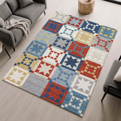 Premium Machine Washable Villers Patchwork Rug