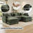 U-Shaped Modern Cloud Couch Modular Sectional - 3-Seat Chenille Deep Seat Sofa with 2 Ottoman & 4 Pillows for Living Room, Bedroom, Apartment-289002452