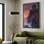 Art mural sur toile encadrée - Temple japonais sur une falaise avec coucher de soleil et arbre rouge d'automne - 16 po x 24 po, 24 po x 36 po
