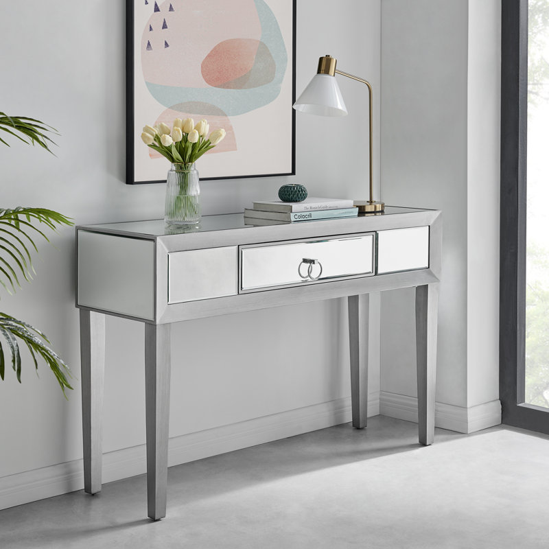 Dearman 122 cm W Solid Wood Top Console Table