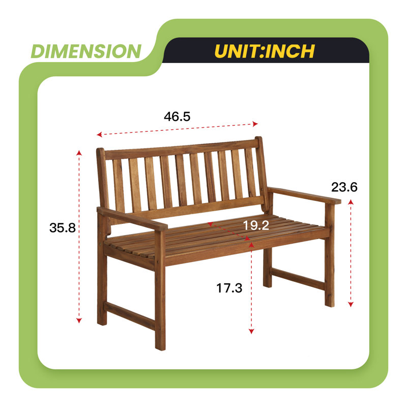 Banc de jardin en bois manufacturé Arjina