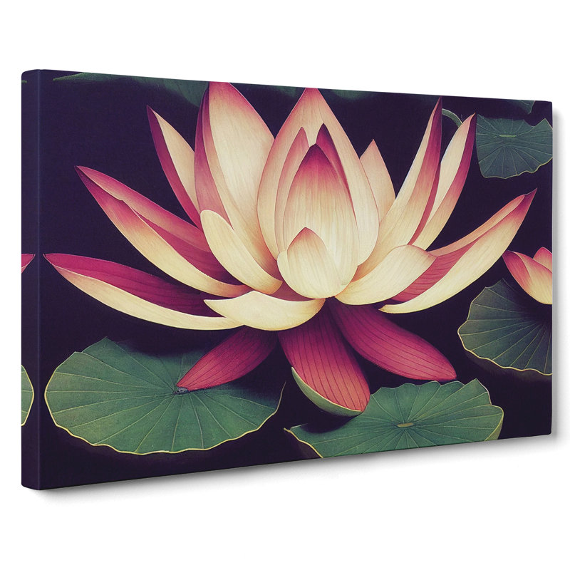Marvellous Lotus Flower - Wrapped Canvas, 50cm H x 76cm W x 3cm D
