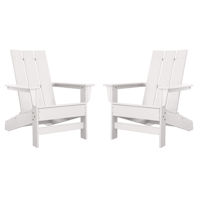 Ensemble de 2 chaises Adirondack en PEHD toutes saisons Ratcliff, Blanc