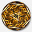 Horloge murale Fractal 3D Yellowish Hexagon-34141346