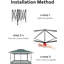 Pavillon de jardin escamotable 12 pi x 12 pi, auvent avec moustiquaire, installation à une pression-113563640