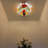 Tiffany Ceiling Lights Fixture Red Orange Stained Glass Rose Flowers LED Bulbs 12”W*12”D*8”H
