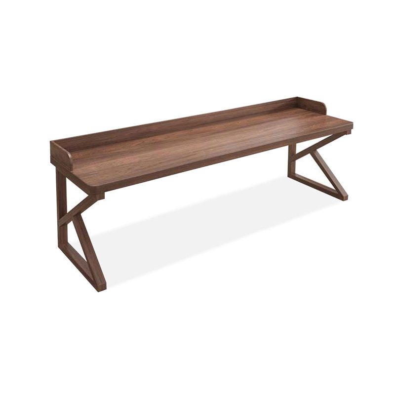Tan Rectangular Solid Wood desk, 29.53" H x 78.74" W x 23.62" D