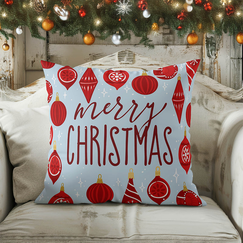 Coussin décoratif Ornaments, Argent / bleu, Carré 16 po