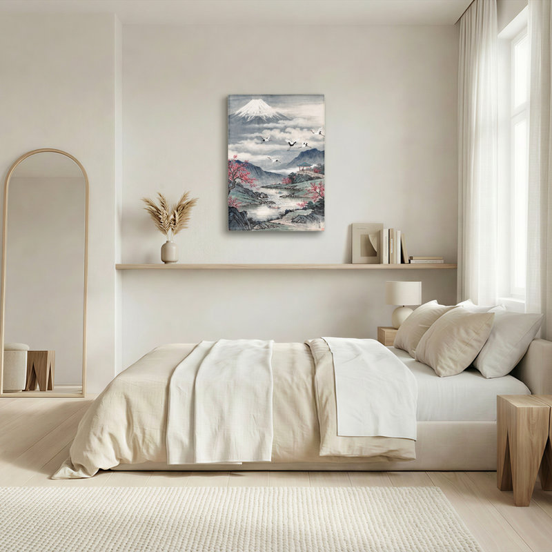 Ensemble de 1 tableau sur toile représentant le mont Fuji, 30"H x 20"W, Wrapped Canvas