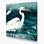 Oiseaux, grande aigrette, art mural sur toile bleue