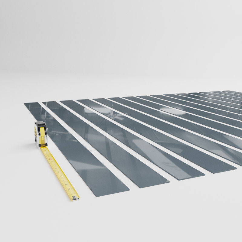 Dark Grey Acrylic Decorative Wall Panel Kit with Adjustable Slats