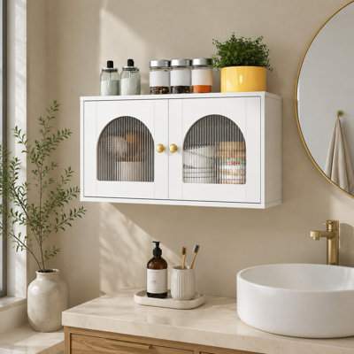 Vitrine murale à porte vitrée pour cuisine, salle de bain et salon