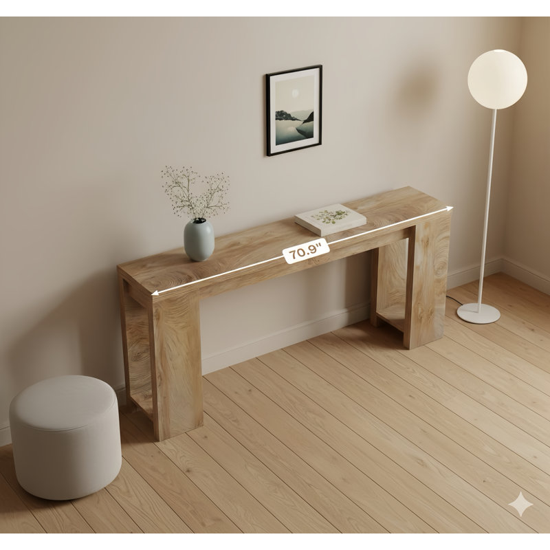 Console en bois, table d'entrée avec canapé