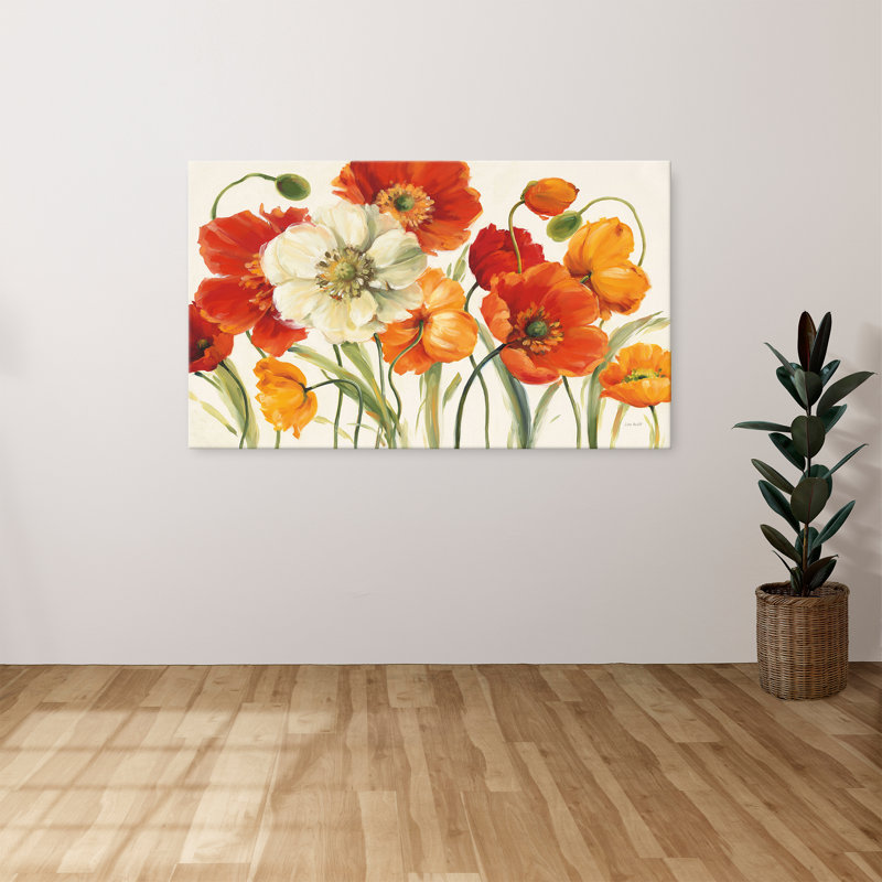 "Poppies Melody I" par Lisa Audit, reproduction sur toile, H 28 po x l 48 po
