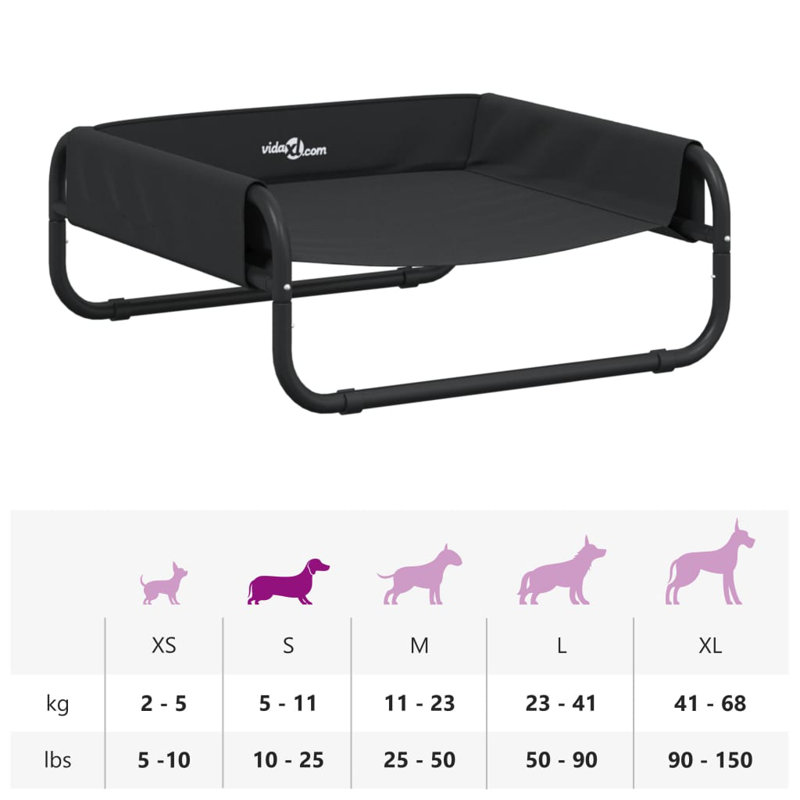 Oxford Fabric Pet Bed, Brown, 24cm H x 57cm W x 57cm D