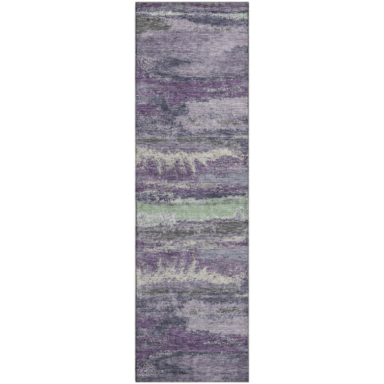 Premium Machine Washable Prisco Purple Rug