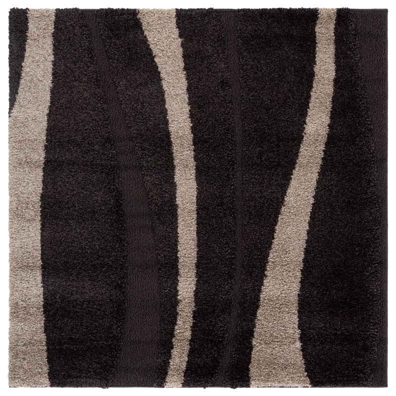 Angle Shag Performance Abstract Rug, Square 5'