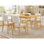 Ensemble de salle à manger moderne 5 pièces - Table rectangulaire en bois massif et chaises rembourrées en lin, finition noyer avec tissu beige pour la cuisine / salle à manger, naturel-1733685334-1733685335