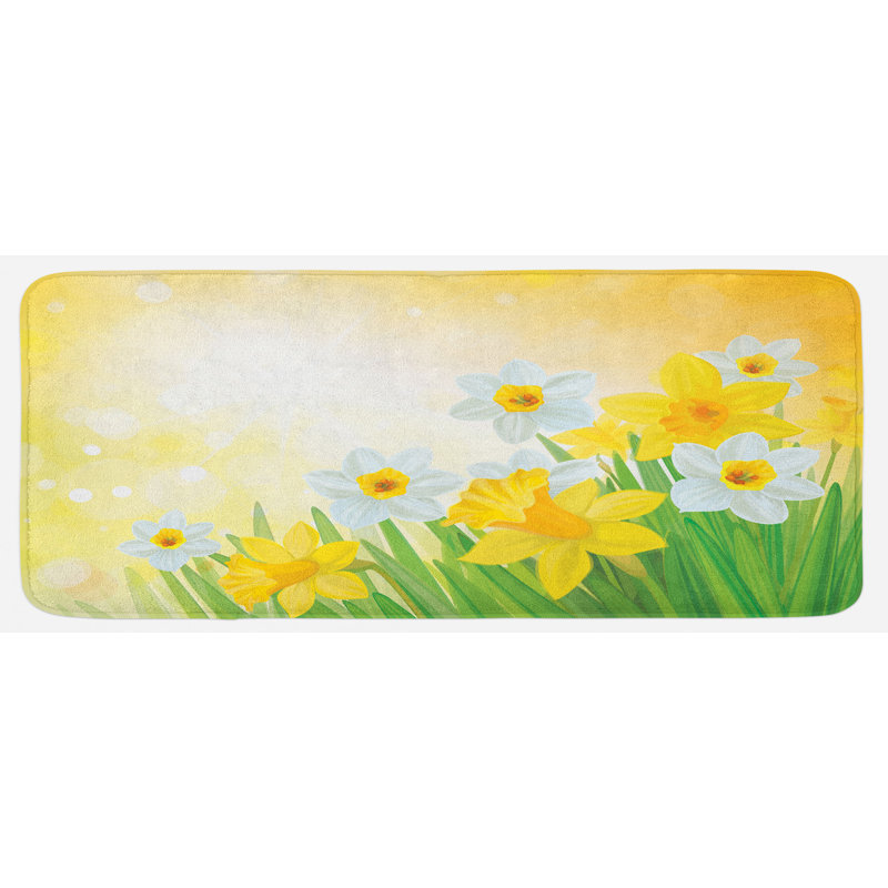 Tapis de cuisine jonquille