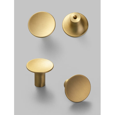 Brushed Brass Mushroom Cabinet Knob