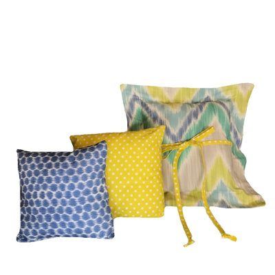 Zebra Romp Chevron Cotton Throw Pillow