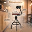 Ensemble de 2 tabourets de bar rétro - chaise de cuisine pivotante industrielle - hauteur du siège du comptoir 23 à 29,13 po - avec dossier-1197315667