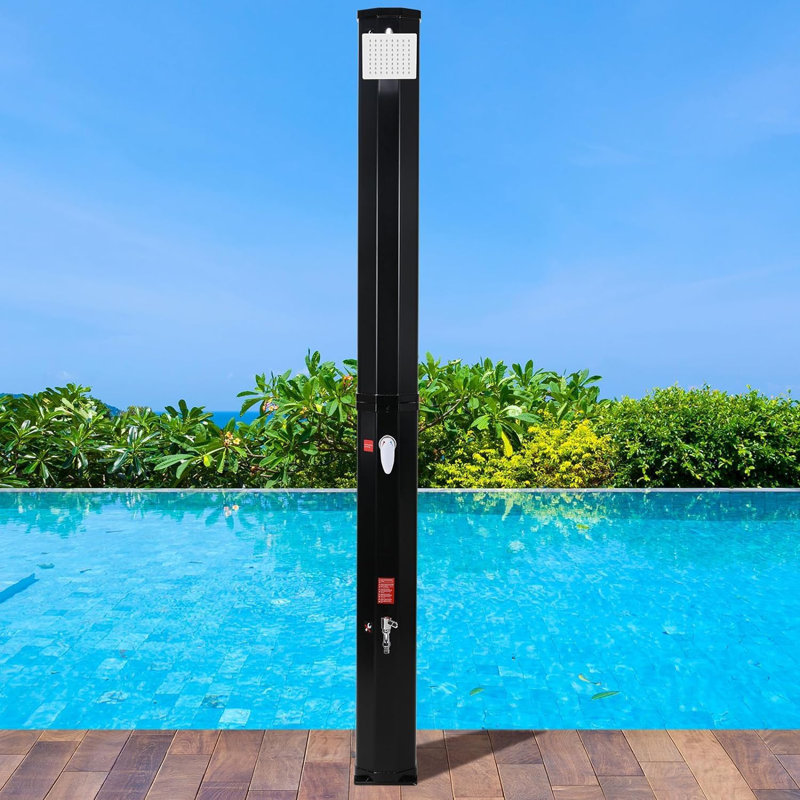 Solar Powered Stainless Steel Free Standing Outdoor Shower and Footwash Spout