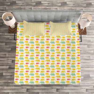 Adabelle Yellow/Blue Microfibre Bedspread Set