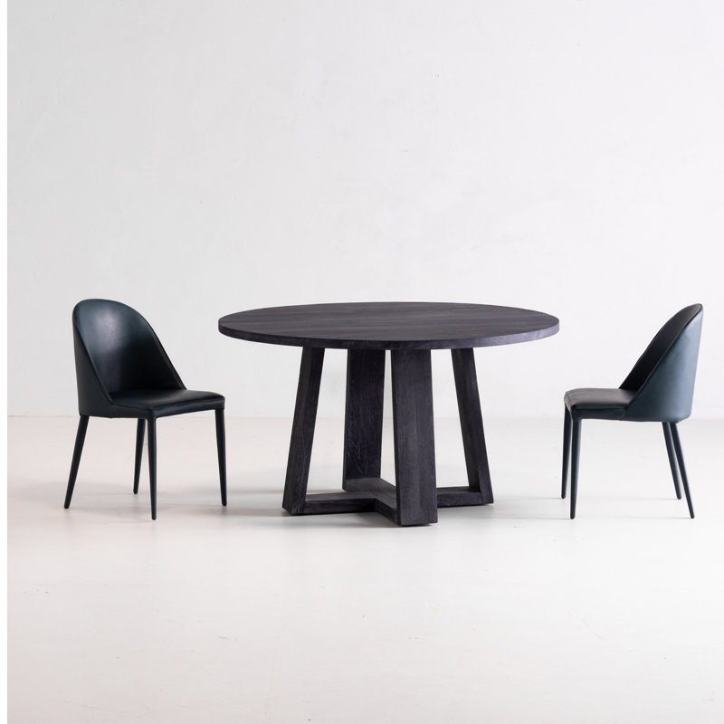 Brennon Faux Leather Upholstered Metal Side Chair, Dark Teal Faux Leather