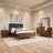 Ryb 4pc Bedroom Set with Queen Bed, Walnut Brown, Dark Gray Upholstery-114566229