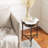 Plattekill Genuine Marble 3 Legs End Table