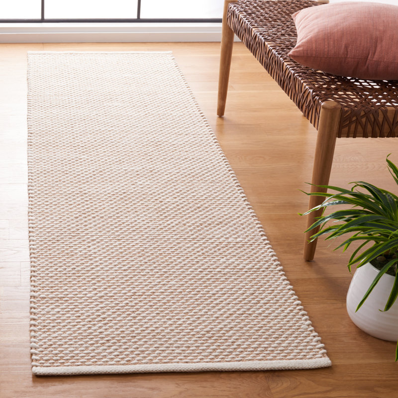 Vermont Flat Weave Wool/Cotton Rug in Beige, Runner 2'3" x 8'