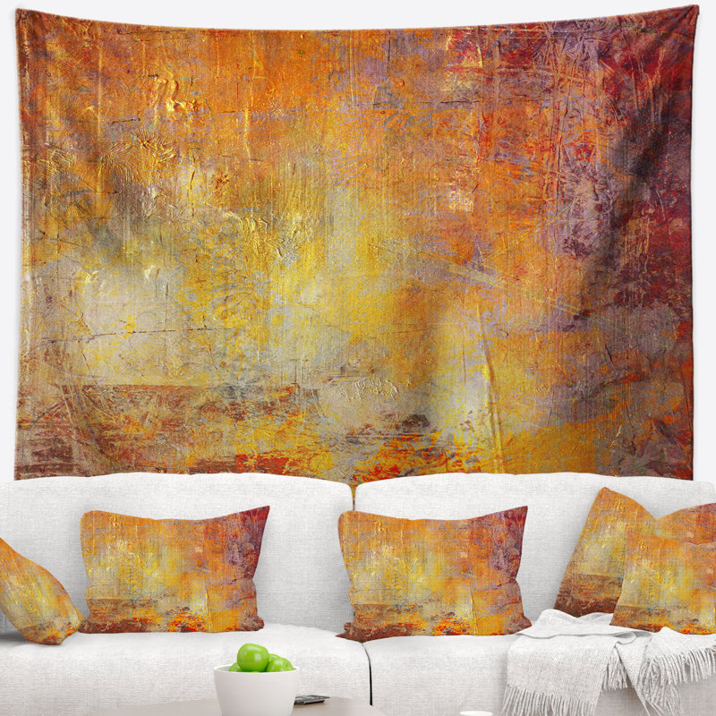 Tapisserie grunge de toile ambiante abstraite, H 50 po x l 60 po
