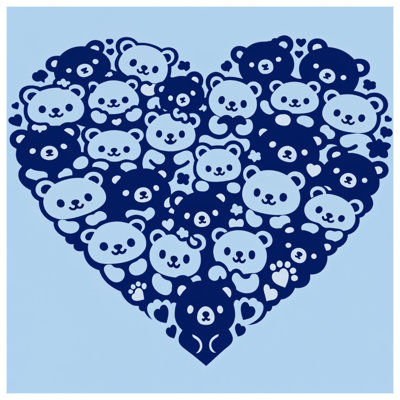 Housses de couette en forme de cœur avec motif d'ours
