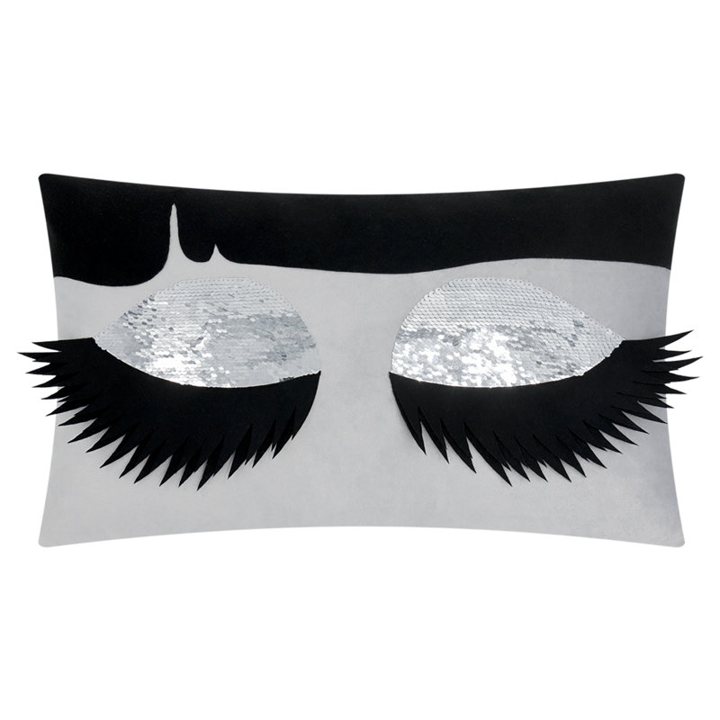  Housse de coussin rectangulaire en polyester / mélange de polyester, 12 po x 20 po, Argent
