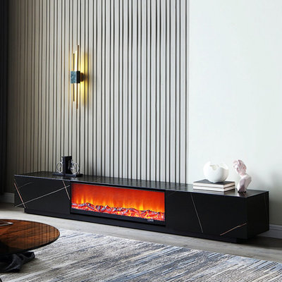 Italian minimalist imitation fireplace TV stand
