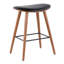 Ensemble de 2 tabourets de comptoir Mid-Century modernes en selle noyer et noir par Lumisource-727492420