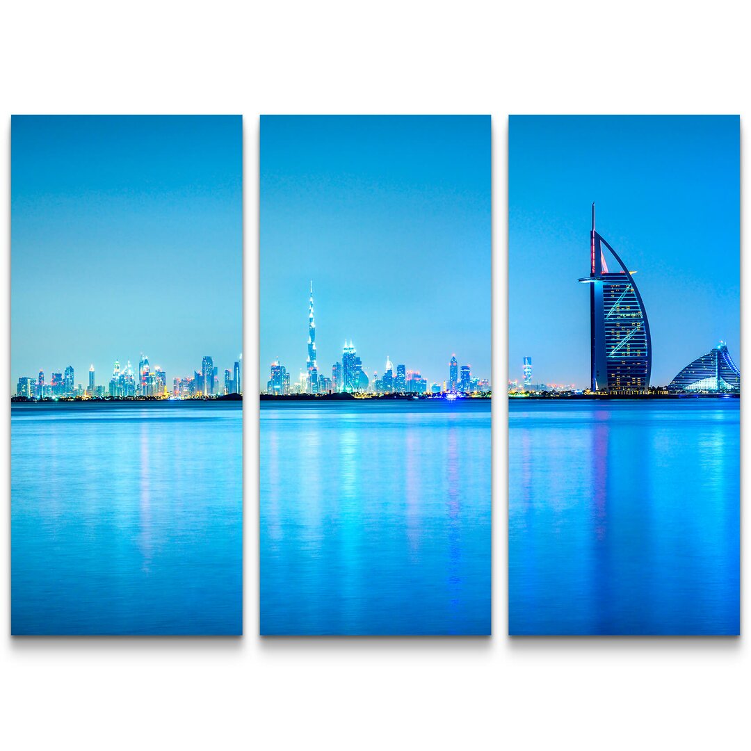 3-tlg. Leinwandbilder-Set Skyline Dubai