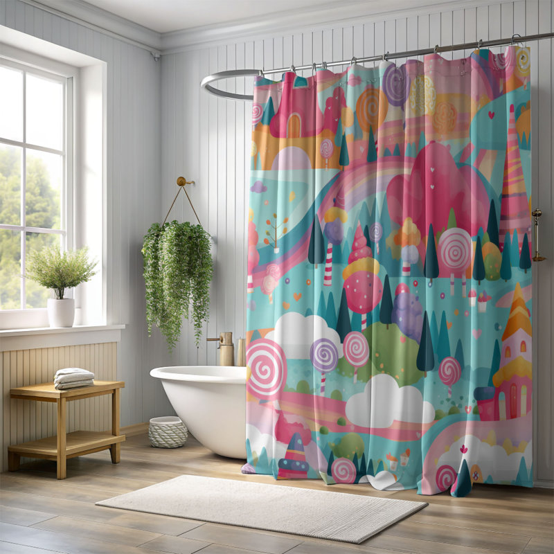 Rideau de douche Candy Fantasy - Premium, H 74 po x l 71 po
