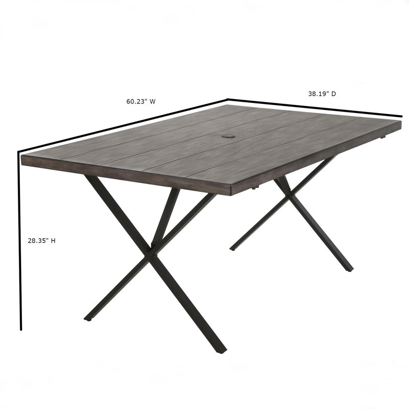 Fikes 4 - Person Metal Patio Dining Set with Rectangular Table