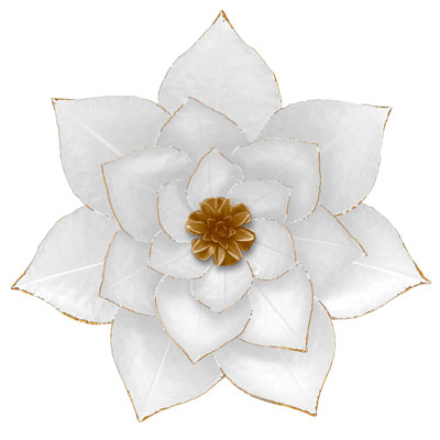 Metal Floral Wall Decor with Layered Petal Design, Modern Glam Wall Accent for Interiors