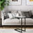 Skyler 18"W Genuine Marble C-Shape Industrial End Table with Metal Frame, Assembled-1610185515
