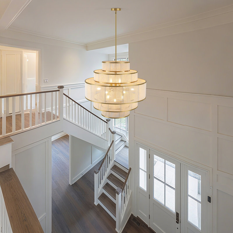 Lustre tambour 12 lumières 5 niveaux Boho