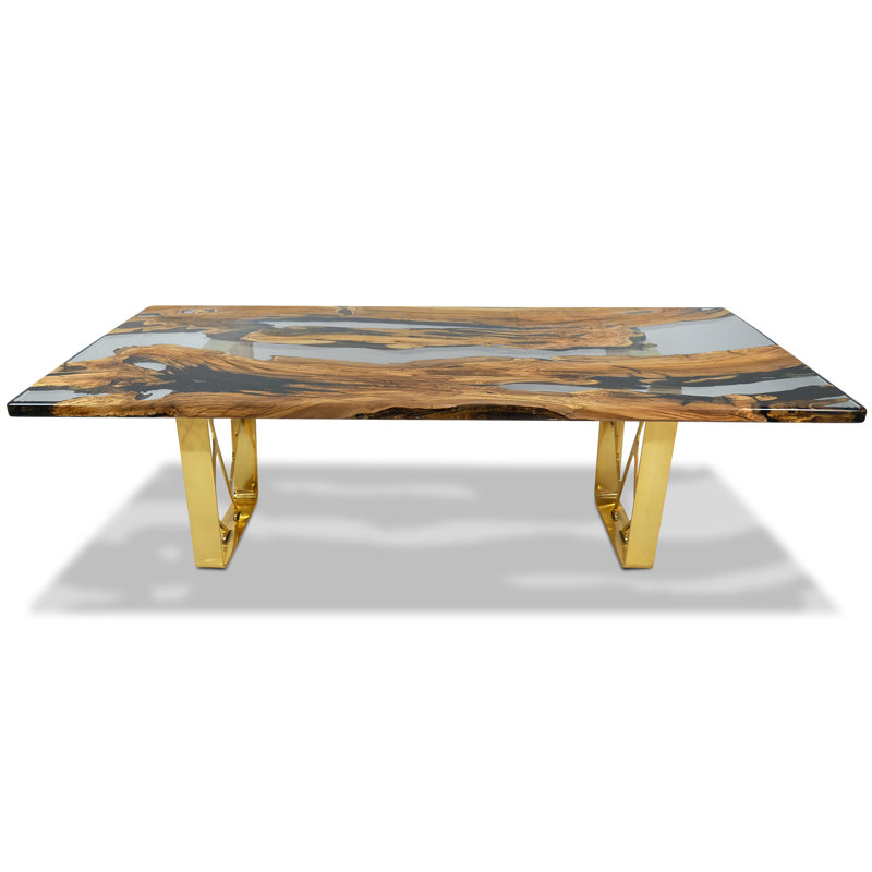 Metal Base Dining Table, H75 x L305 x W122cm