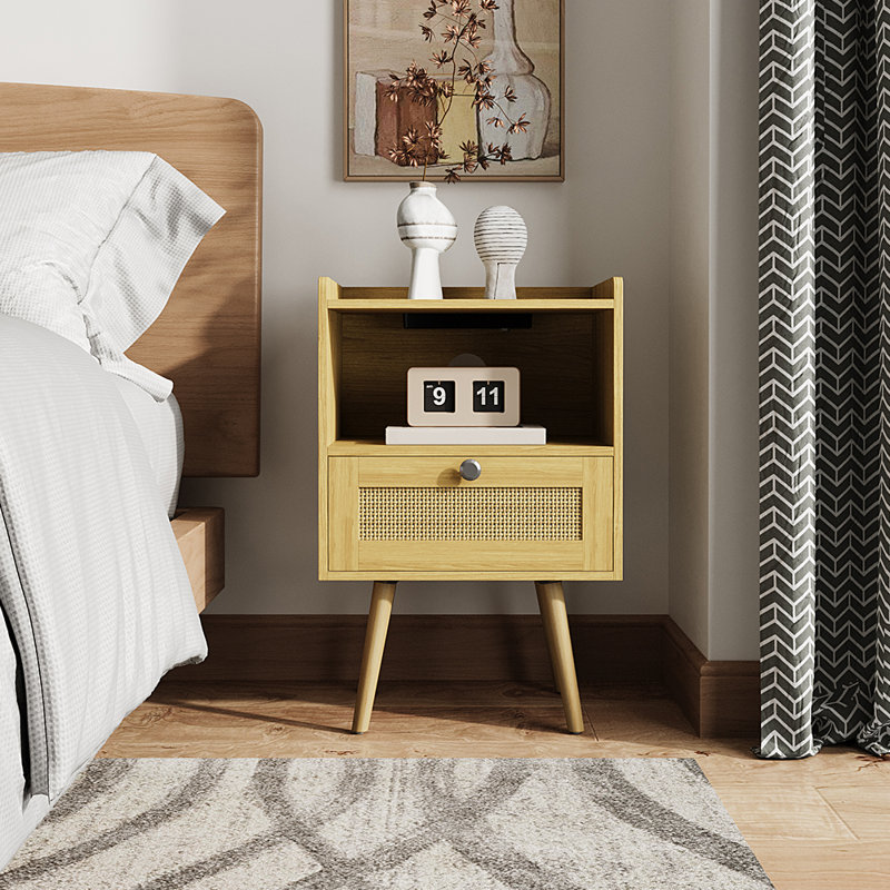40cm W Manufactured Wood Bedside Table
