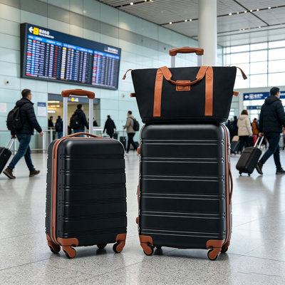 Valise à roulettes Hardshell 2 pièces + sac Valise pivotante avec serrure TSA légère 20 po + 24 po