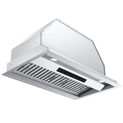 VIKIO 42" 600 CFM Convertible Insert Range Hood in Stainless Steel with Baffle Filter, Charcoal Filter and LED Lights
