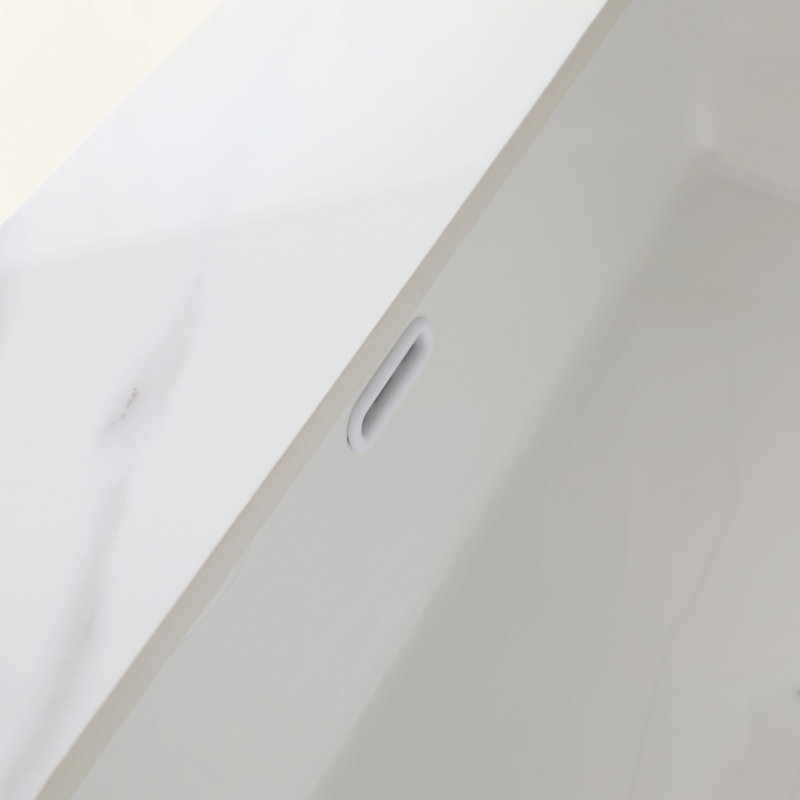 31 Inch Marble Vanity Top, Bathroom Vanity Top With Undermount Rectangular Middle Sink And 4" Height Backsplash, Pre-Drilled Faucet Hole  Vanity Top, Carrara White With Veins
