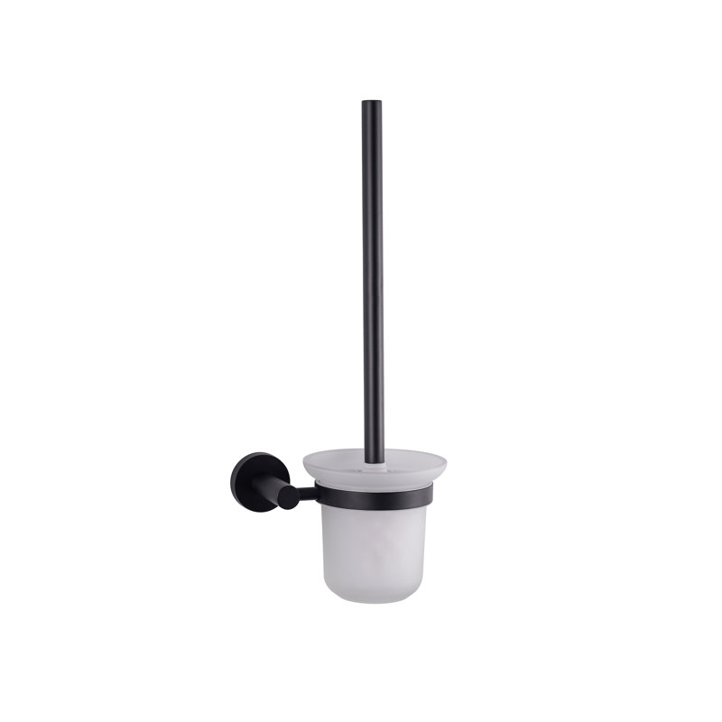 Brosse de toilette en acier inoxydable Bagno Nera - Nickel satiné, Noir mat